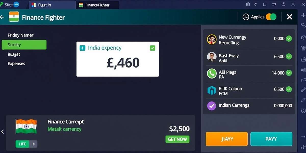 Finance Fighter gameplay showing budget management screen with Indian currency and expenses