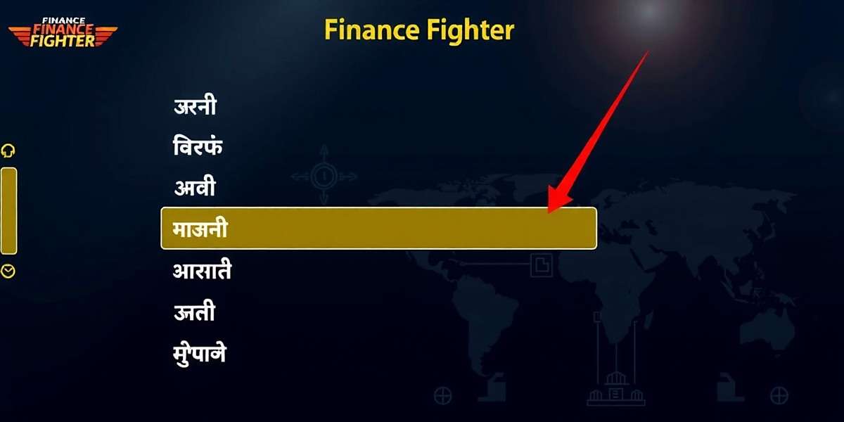 Finance Fighter language selection screen showing various Indian language options